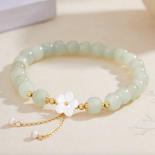 “Peach Blossom Jade” Hetian Jade Bracelet