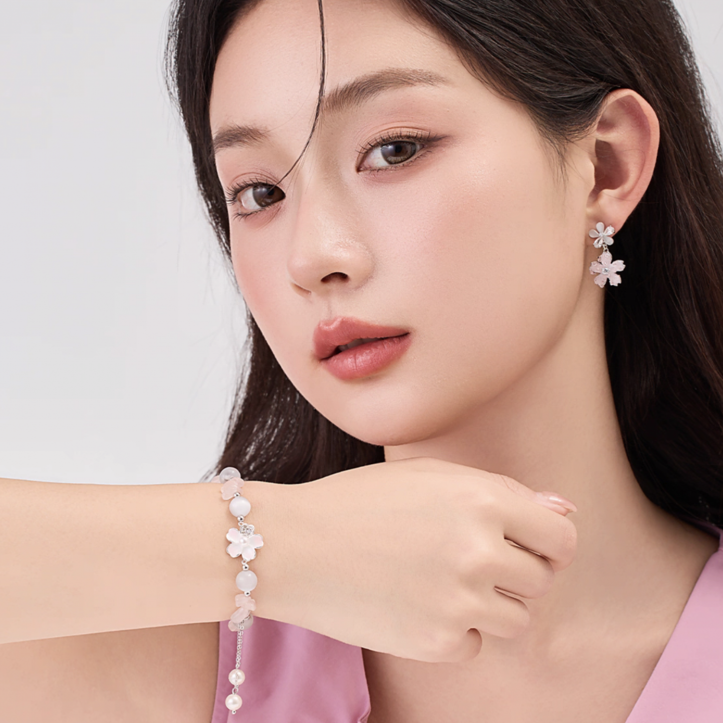 peach blossom glass bracelet