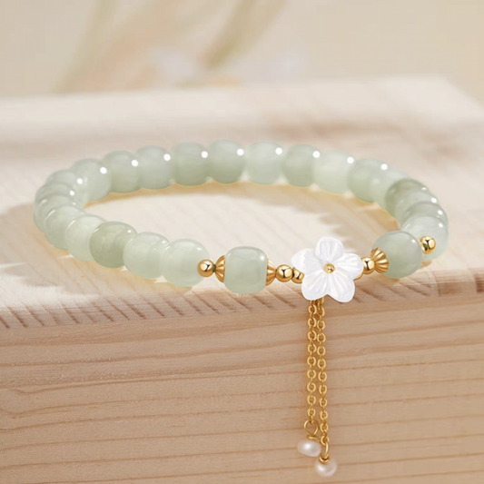 “Peach Blossom Jade” Hetian Jade Bracelet