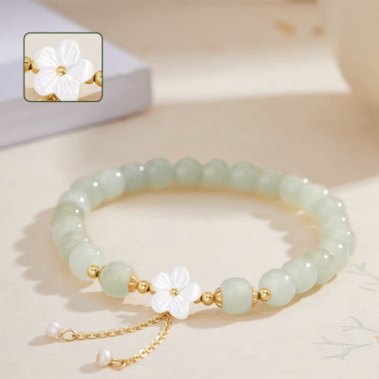 “Peach Blossom Jade” Hetian Jade Bracelet