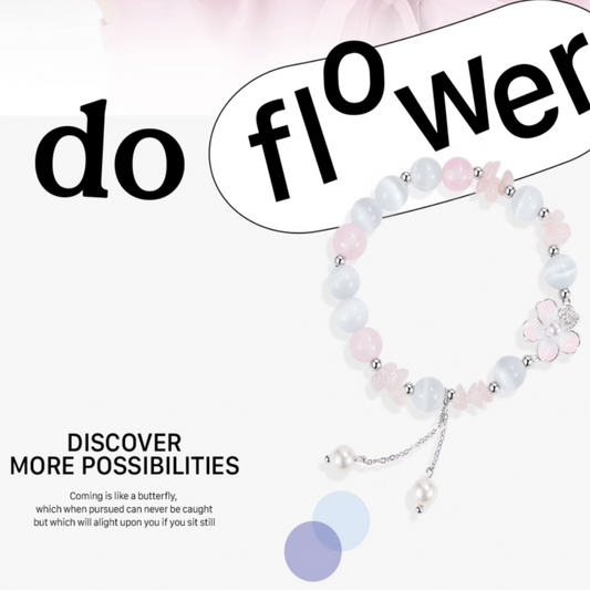 peach blossom glass bracelet