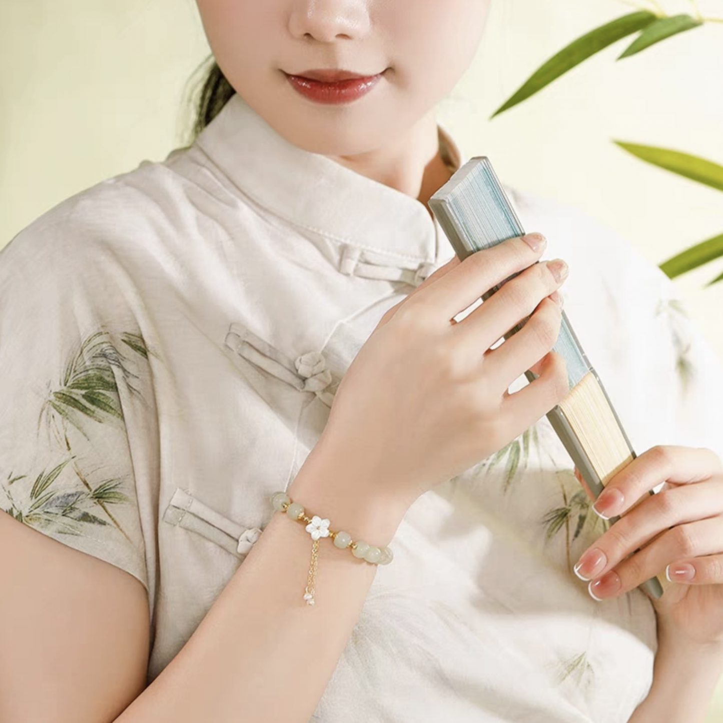 “Peach Blossom Jade” Hetian Jade Bracelet